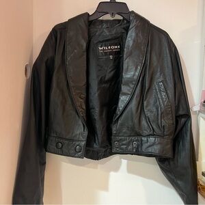 Vintage 80s WILSONS LEATHER Women’s Cropped Motorcycle Jacket Thinsulate Moto M